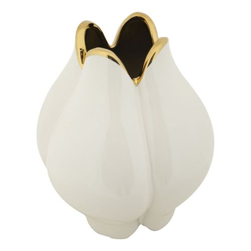 Vase Design En Céramique "potter" 27cm Blanc