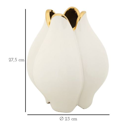 Vase Design En Céramique "potter" 27cm Blanc