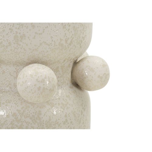 Vase Cylindrique En Céramique "bubbles" 28cm Crème