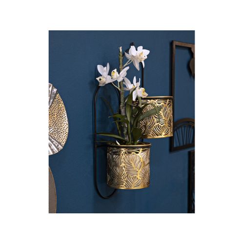 Lot De 2 Cache-pots Muraux "hong" 48cm Doré