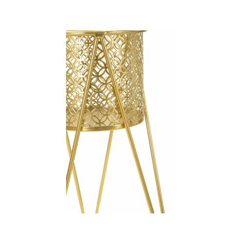 Lot De 2 Cache-pots Sur Pied "mara" 46cm Doré