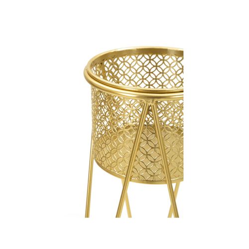 Lot De 2 Cache-pots Sur Pied "mara" 46cm Doré