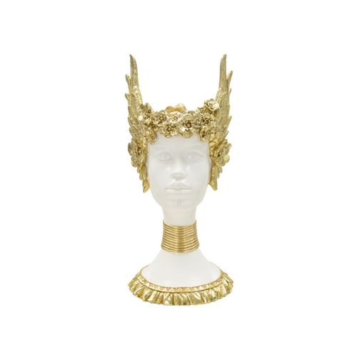 Statuette Buste Femme "athena" 38cm Blanc et Or