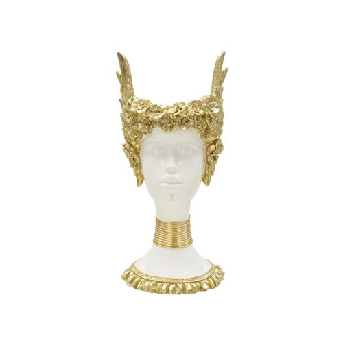 Statuette Buste Femme "athena" 32cm Blanc et Or