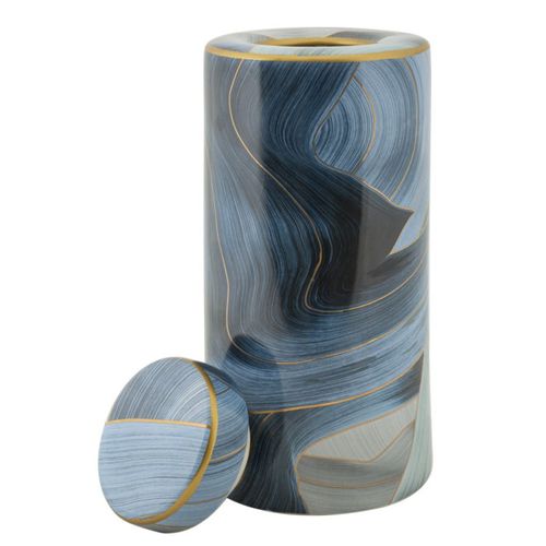 Vase Cylindrique En Céramique "elegant" 34cm Bleu