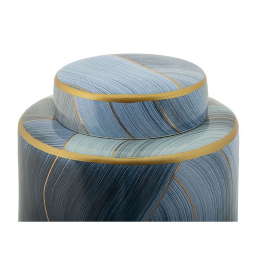 Vase Cylindrique En Céramique "elegant" 34cm Bleu