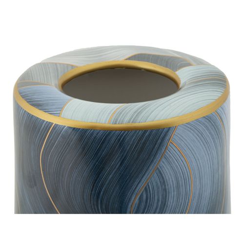 Vase Cylindrique En Céramique "elegant" 34cm Bleu