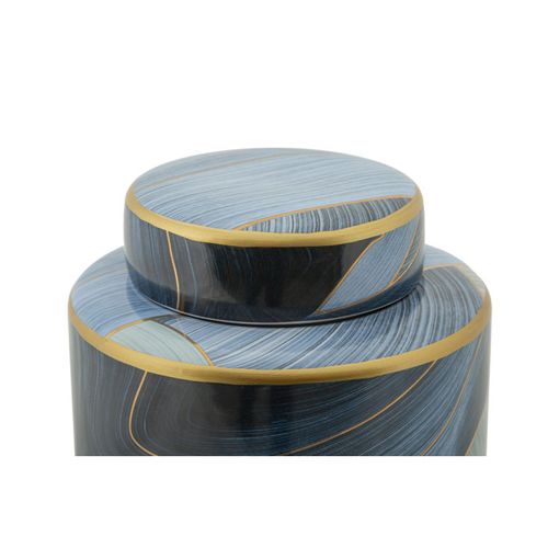 Vase Cylindrique En Céramique "elegant" 24cm Bleu