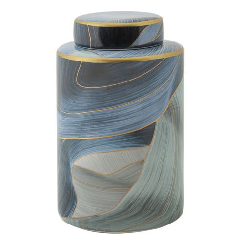 Vase Cylindrique En Céramique "elegant" 24cm Bleu