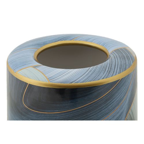 Vase Cylindrique En Céramique "elegant" 24cm Bleu