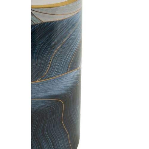Vase Haut Cylindrique En Céramique "elegant" 40cm Bleu