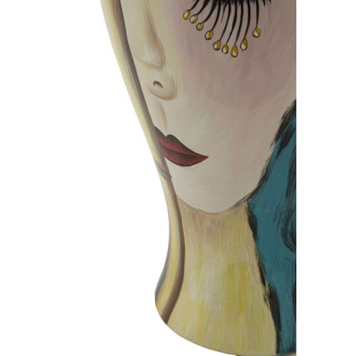 Vase Déco En Céramique "art Face" 50cm Multicolore