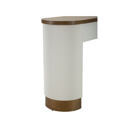 Console En Bois Avec 1 Tiroir "tolosa" 121cm Blanc et Naturel