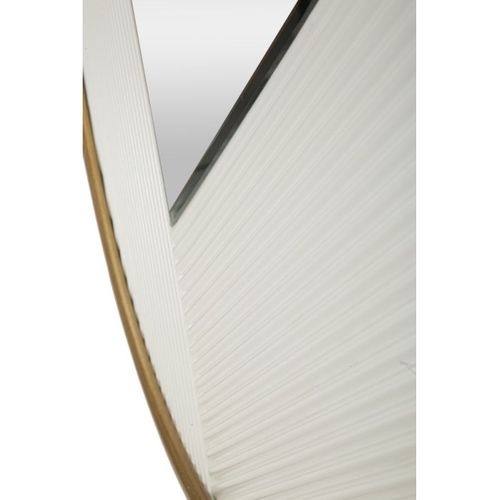 Miroir Mural Déco "tolosa" 80cm Blanc et Or