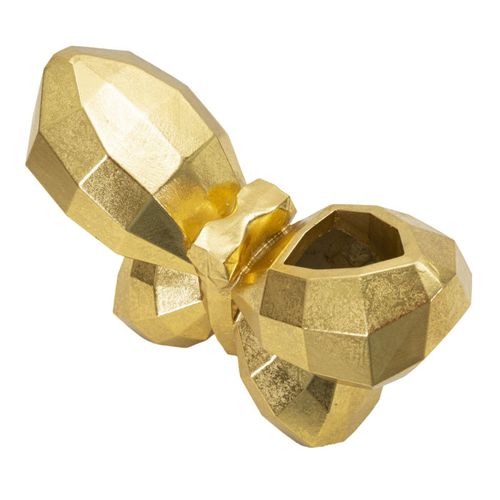 Vase Déco En Résine "papillon" 22cm Doré