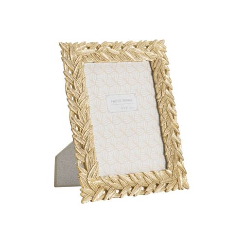 Cadre Photo Déco Feuilles "solis" 15x20cm Doré