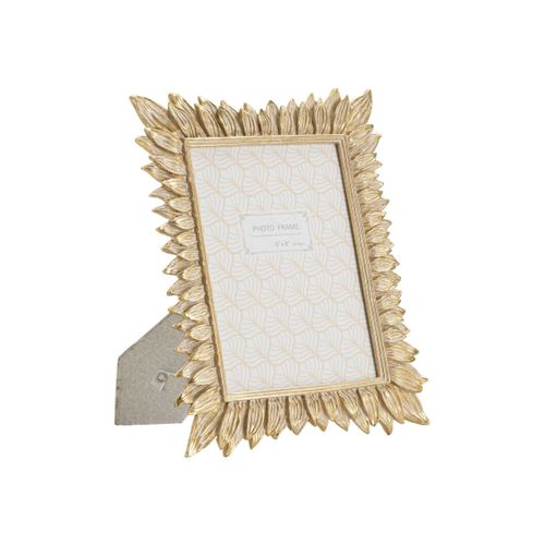 Cadre Photo Déco Pétales De Fleurs "molas" 15x20cm Doré