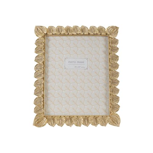 Cadre Photo Déco Pétales De Fleurs "anthurium" 20x25cm Doré