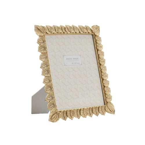 Cadre Photo Déco Pétales De Fleurs "anthurium" 20x25cm Doré