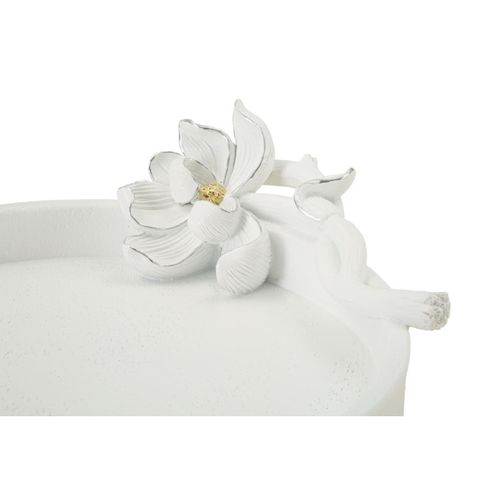 Vide-poche Déco En Résine "magnolia" 24cm Blanc