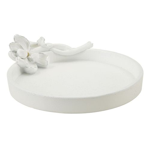 Vide-poche Déco En Résine "magnolia" 24cm Blanc