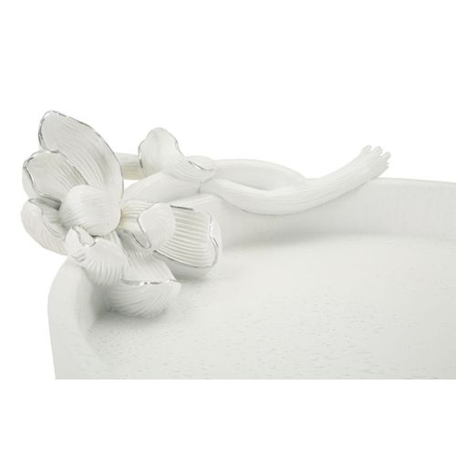 Vide-poche Déco En Résine "magnolia" 24cm Blanc