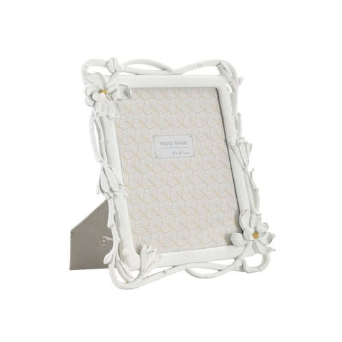 Cadre Photo Déco Fleurs "magnolia" 20x25cm Blanc