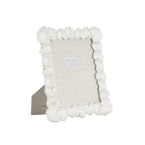 Cadre Photo Déco "feuilles De Palmier" 20x25cm Blanc