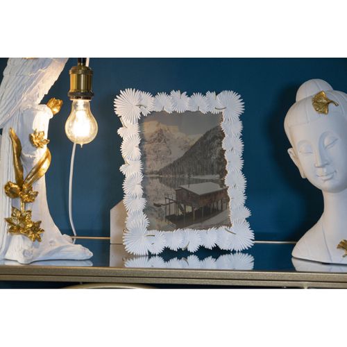 Cadre Photo Déco "feuilles De Palmier" 20x25cm Blanc