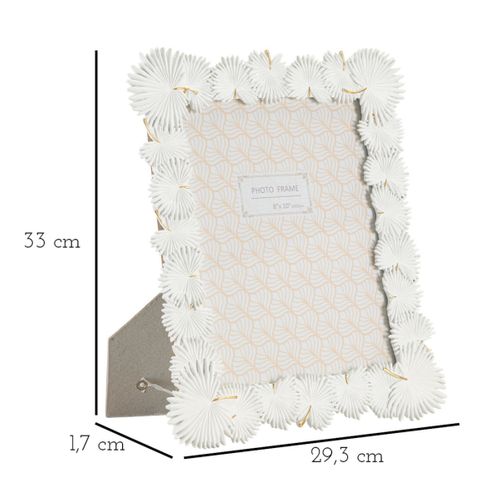 Cadre Photo Déco "feuilles De Palmier" 20x25cm Blanc