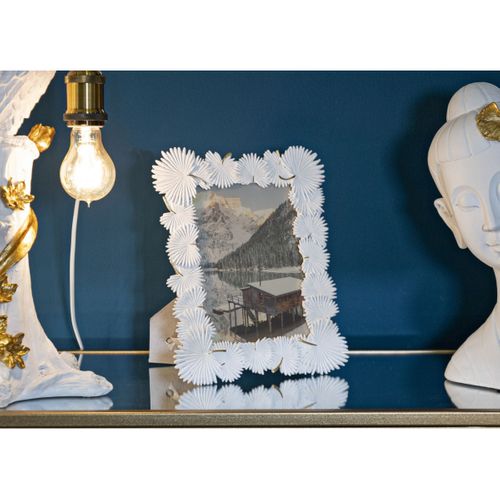 Cadre Photo Déco "feuilles De Palmier" 15x20cm Blanc
