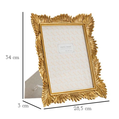 Cadre Photo Déco Feuilles "olly" 20x25cm Doré