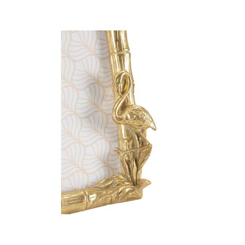 Cadre Photo Déco Palmier "flamant Rose" 20x25cm Doré