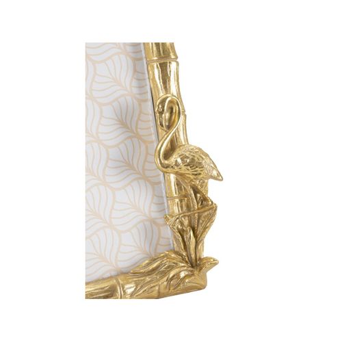 Cadre Photo Déco Palmier "flamant Rose" 15x20cm Doré