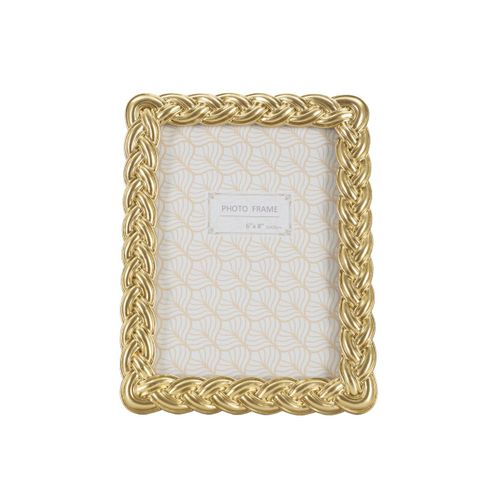 Cadre Photo Déco Tressé "rope" 15x20cm Doré