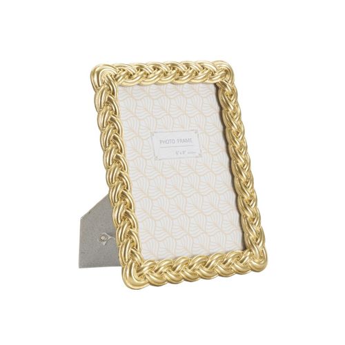 Cadre Photo Déco Tressé "rope" 15x20cm Doré