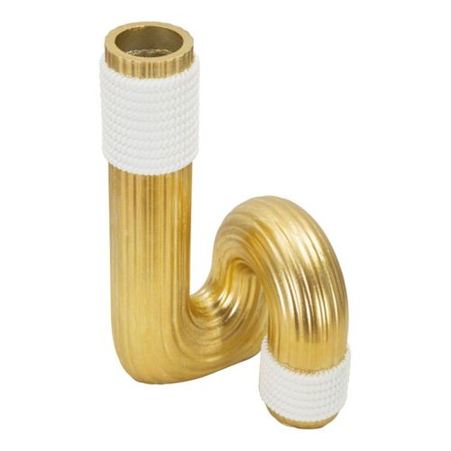 Vase Design En Résine "bann" 25cm Doré