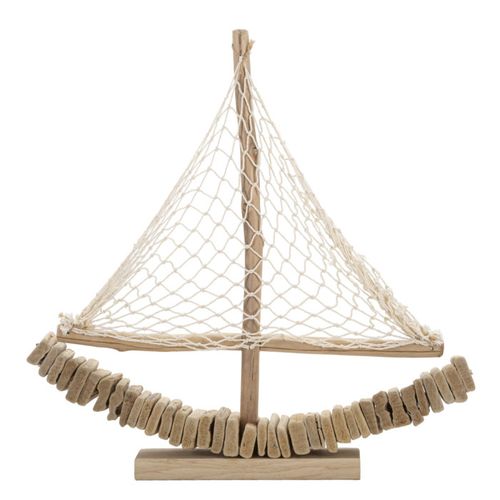 Bateau Voilier Déco En Bois "tanoak" 45cm Naturel