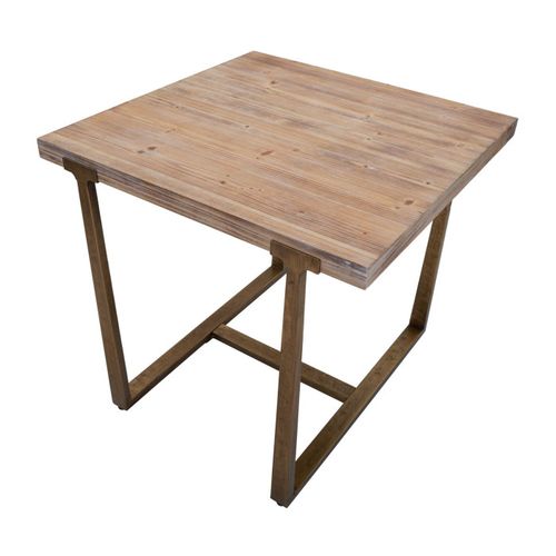 Table à Manger Carrée Effet Bois "ankara" 80cm Naturel