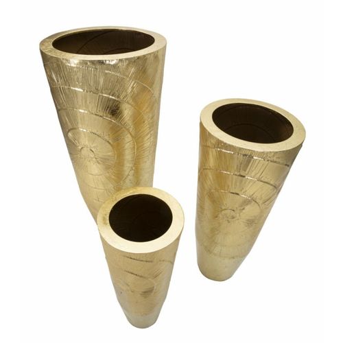 Lot De 3 Vases En Métal "goldely" 114cm Doré