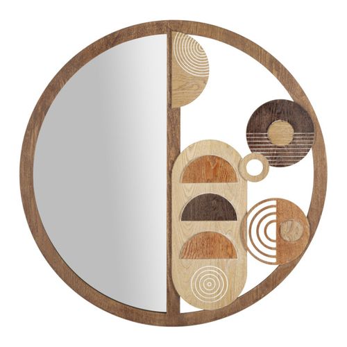 Miroir Mural En Bois "block" 80cm Naturel