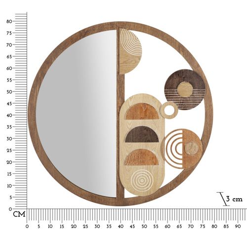 Miroir Mural En Bois "block" 80cm Naturel