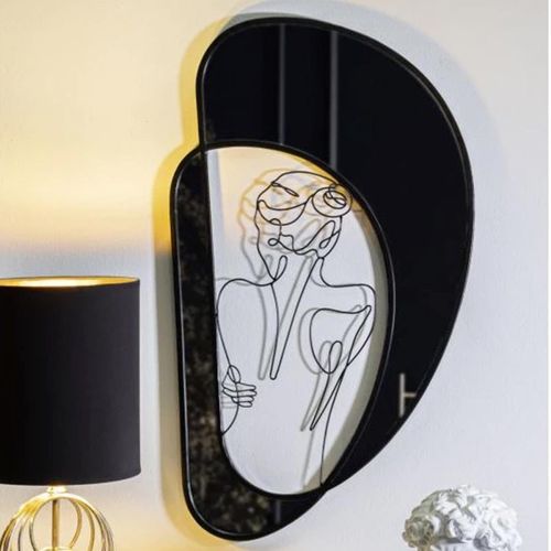 Miroir Mural Design "nudity" 70cm Noir