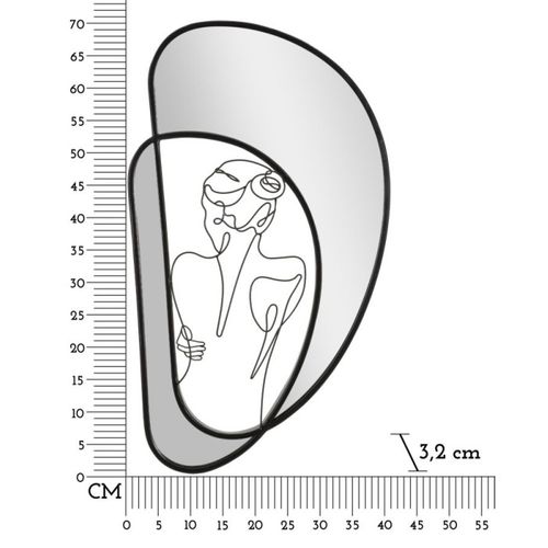 Miroir Mural Design "nudity" 70cm Noir