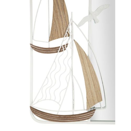 Miroir Mural Design "adriatic" 60cm Blanc et Naturel