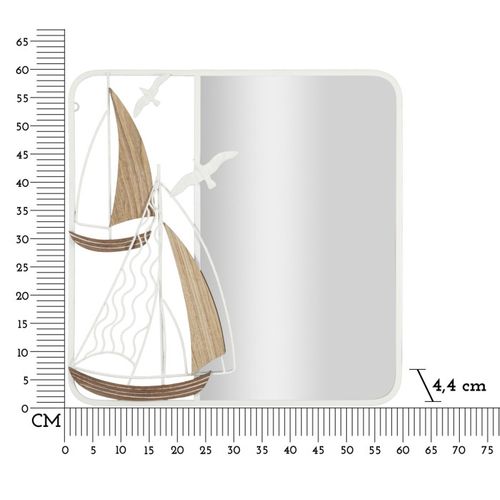 Miroir Mural Design "adriatic" 60cm Blanc et Naturel