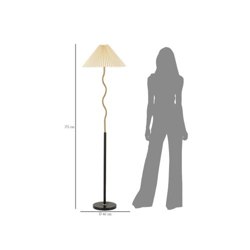 Lampadaire Design En Métal "closy" 172cm Doré et Noir