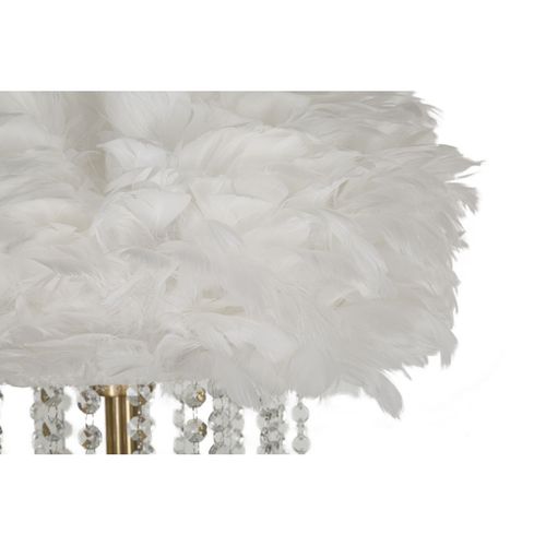 Lampadaire Imitation Plume "diamon" 165cm Or et Blanc