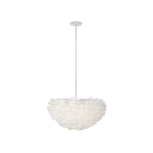 Lampe Suspension Déco "imitation Plume" 60cm Blanc