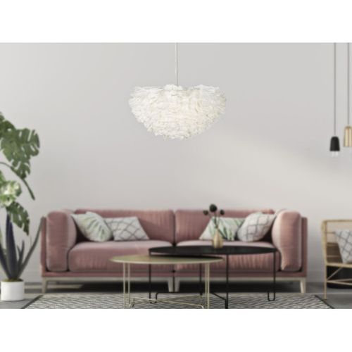 Lampe Suspension Déco "imitation Plume" 60cm Blanc